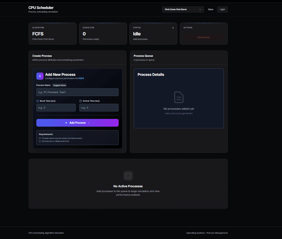 An image of the CPU Scheduling Simulator project.